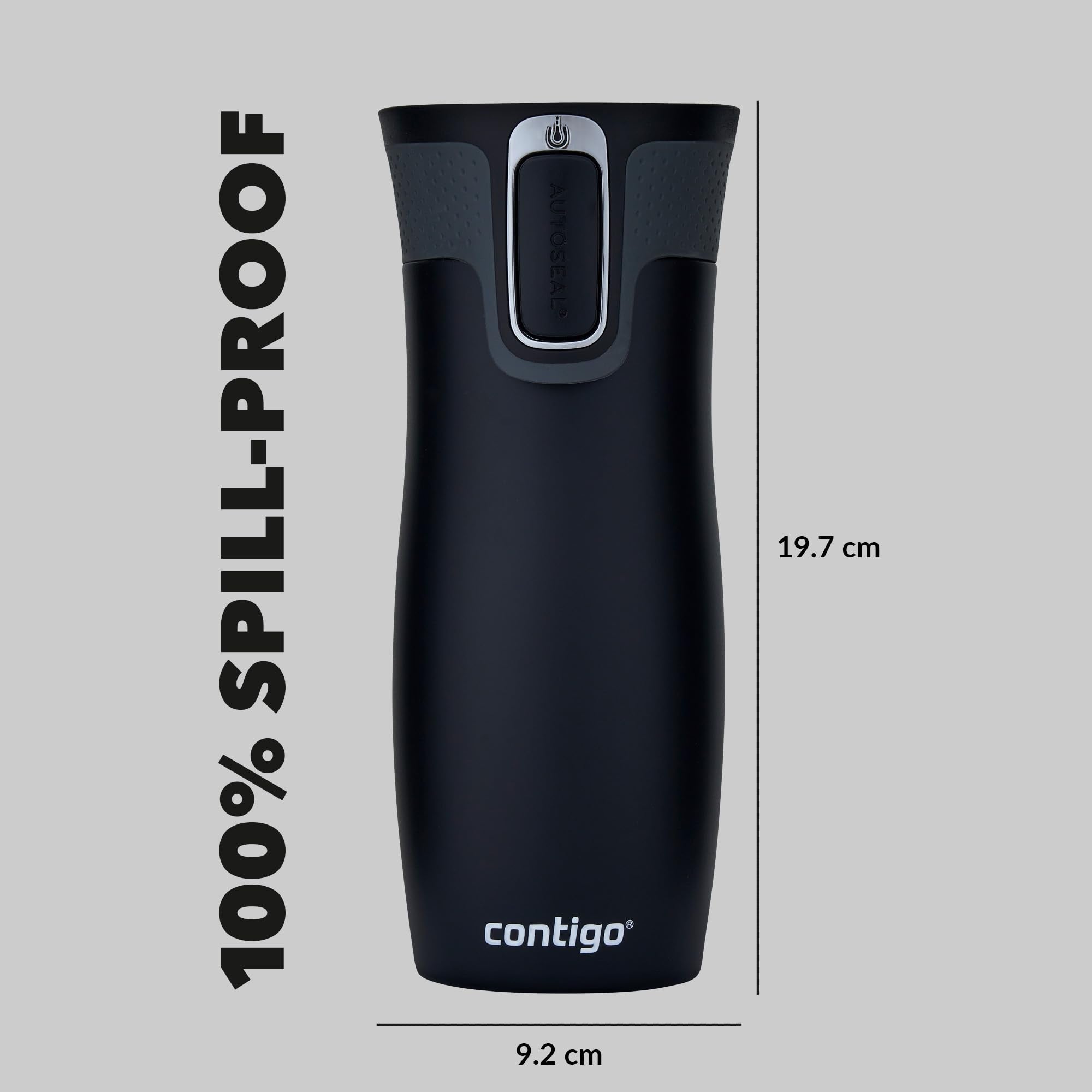 Contigo West Loop Autoseal Travel Mug, Stainless Steel Thermal Mug, Vacuum Flask, Leakproof Tumbler, Coffee Mug with BPA Easy-Clean Lid