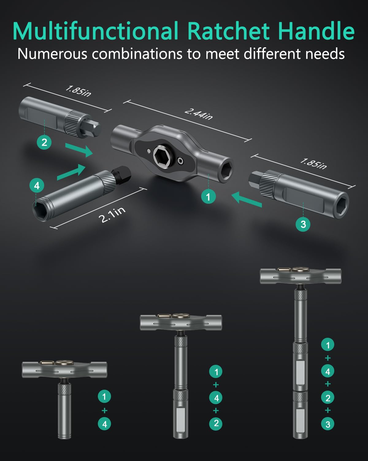 ORIA 24 in 1 Magnetic Ratchet Screwdriver Set with S2 Steel Bits & Detachable T-Handle, Portable Tool Kit in Case for Home DIY, Computer, Electronics Repair, Furniture