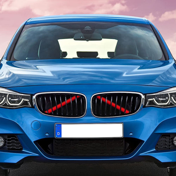 Alpha Rider 2PCS Grille Insert Trims Stripe for BMW,Front Grille Trim Stripes Cover Compatible with F20 F30 F21 F22 F23 F31 F32 F33 F34 F36 F40 F44,Blue
