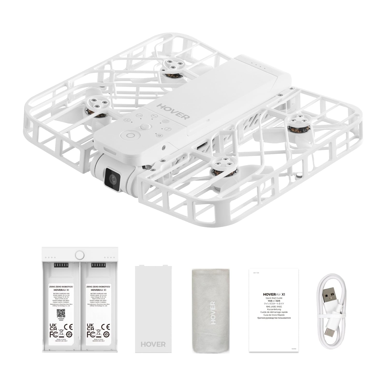 HOVERAir X1 Drone with Camera, Self-Flying Camera Drone with Follow Me Mode, Foldable Mini Drone with HDR Video Capture, Palm Takeoff, Intelligent Flight Paths, Hands-Free Control Black (Combo Plus)