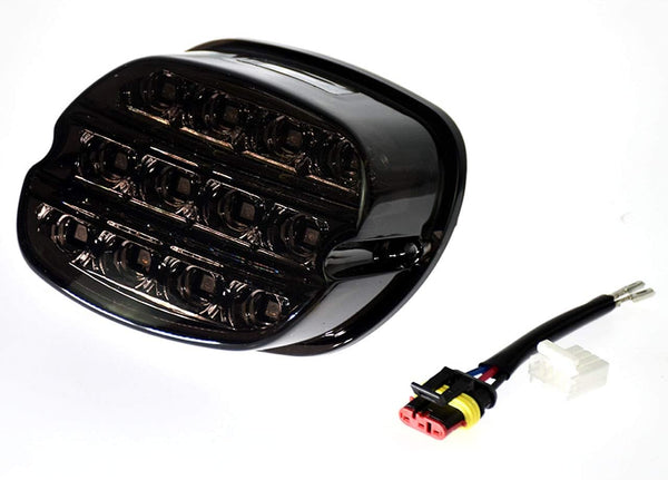 HDBUBALUS Motorcycle Rear Led Tail Light Brake Running License Plate Taillight Fit for Harley Sportster Touring Road King Electra Glide Dyna Fat Boy Night Train Softail Smoke Lense 1 Pcs