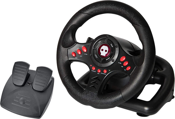Numskull Next-Gen Pro Racing Wheel with Pedals and Shifter - Compatible with Xbox Series X|S, Xbox One, PS4, Nintendo Switch and PC - Realistic Steering Wheel Controller Accessory