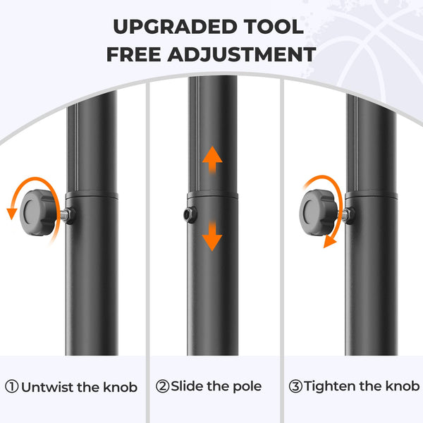 Basketball Hoop Outdoor, Yohood Basketball Hoop and Stand Portable Adjustable Height Net Set System on Wheels Sturdy Backboard for Game Park Garden Indoor