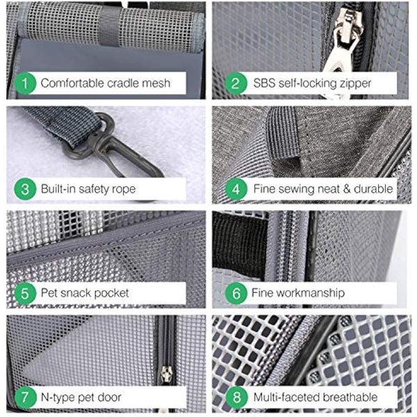 Cat Carrier Breathable Dog Carrier Backpack Lightweight Portable Pet Body Carrier Great for Carrying Puppy Cats Black