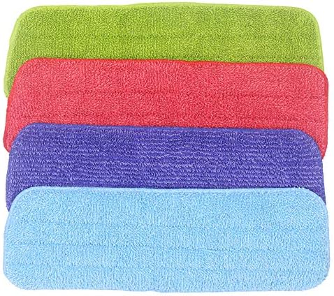 4 Pack Spray Mop Heads Replacement Mop Pads Reveal Mop Cleaning Pad ,Fit for All Spray Mops & Reveal Mops Washable 16.5*5.11 Inches. (Colors)