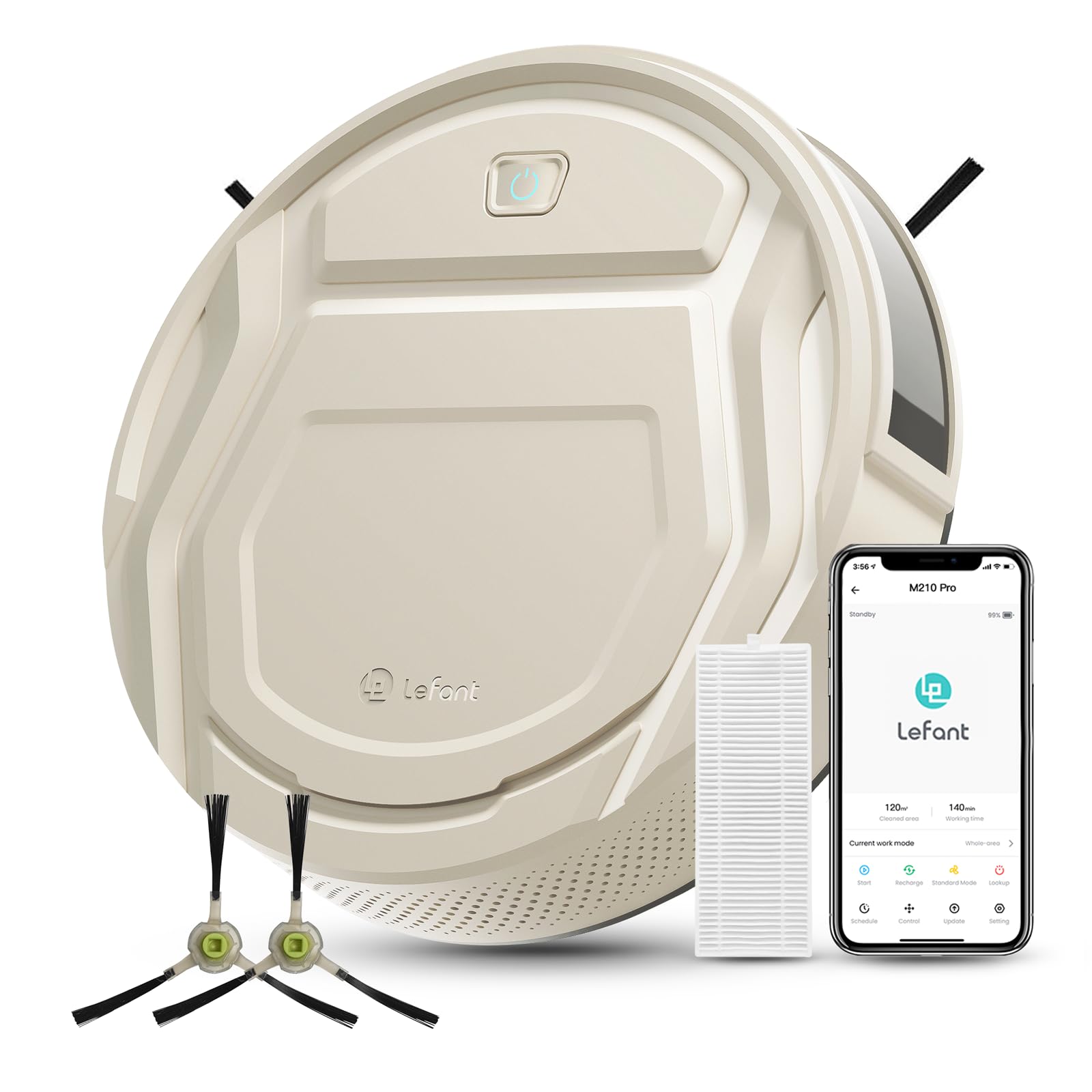 Lefant M210P Robot Vacuum Cleaner, Featured Carpet Cleaner Small Robot 7.8cm Thin 28cm DIA, Robotic Vacuum Alexa Voice Control Self-Charging Ideal for Pet Hair Hard Floor and Carpet