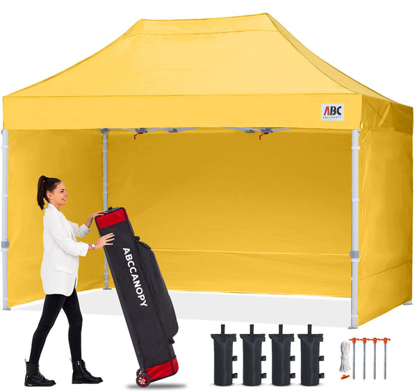 ABCCANOPY 3x6M Pop Up Gazebo Canopy Commercial Tents Market stall with 4 Removable Sidewalls and Roller Bag Bonus 4 Weight Bags (Grey)
