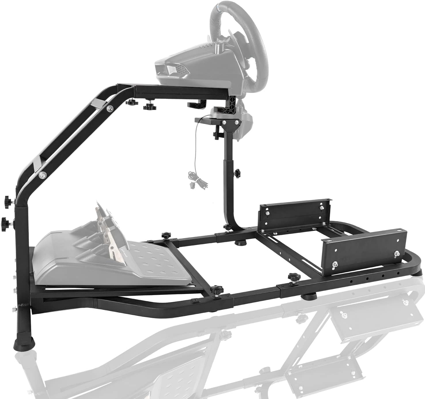 Anman Racing Simulator Cockpit Height Adjustable Racing Wheel Frame Gaming Compatible with Logitech G25, G27, G29, G920 Gaming Cockpit G25/G27/G29/G920 Wheel Handbrake Shifter and Pedals Not Included
