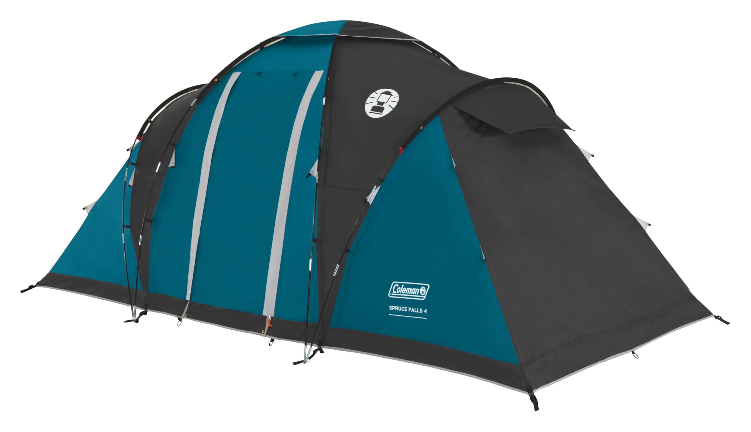 Coleman Spruce Falls 4 Tent | 4 Man Vis-a-Vis Family Tent with 2 opposite XXL size Bedrooms and Living area | 4 Person Camping Tent | 3000mm Waterproof | Sewn-in Groundsheet