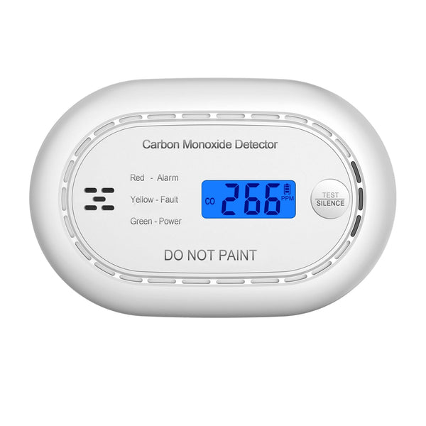 Carbon Monoxide Detector with LCD Digital Display, CE Certified CO Alarm with Sealed in 10 Year Battery, Standalone Audible CO Detector for Home,Black,1 Pack