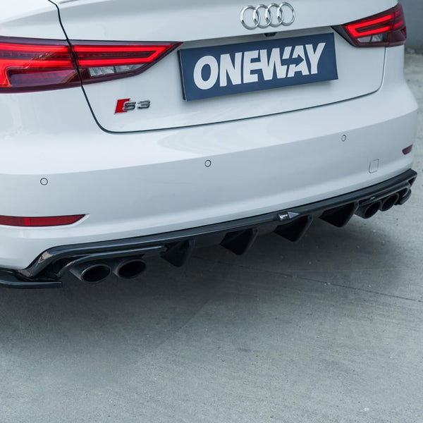 Oneway Rear Diffuser compatible with Audi S3 Sedan 8V 2013-2016 - Gloss black