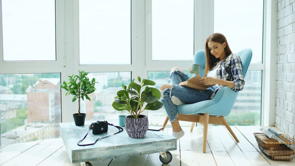 AlphaAcc Artificial Plants Real Looking and Touching Fake Plant Evergreen Plastic Fiddle Leaf Fig Plant with Rustic Black Cement Planter for