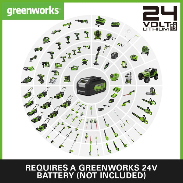 Greenworks GD24ID3 Cordless Impact Drill Driver with Brushless Motor, 2800rpm, 4000ipm, 300Nm Torque 1/4" Hex Chuck WITHOUT 24V Battery & Charger, 3 Year Guarantee