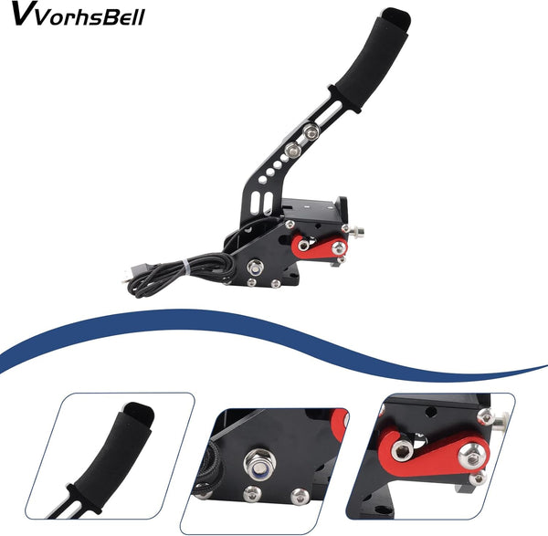 VVORHSBELL USB Handbrake 16 Bit SIM PC Racing Games Compatible with logitech G25 G27 G29 G920 G923 & Thrustmaster T300 T500 Adjustable Linear Handbrake For Simulator Games