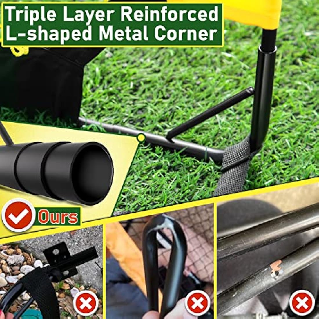 Happy Jump Pop Up Football Goals – Portable Soccer Nets Foldable Garden Football Posts for Outdoor Training (3x2 to 7x5 FT)