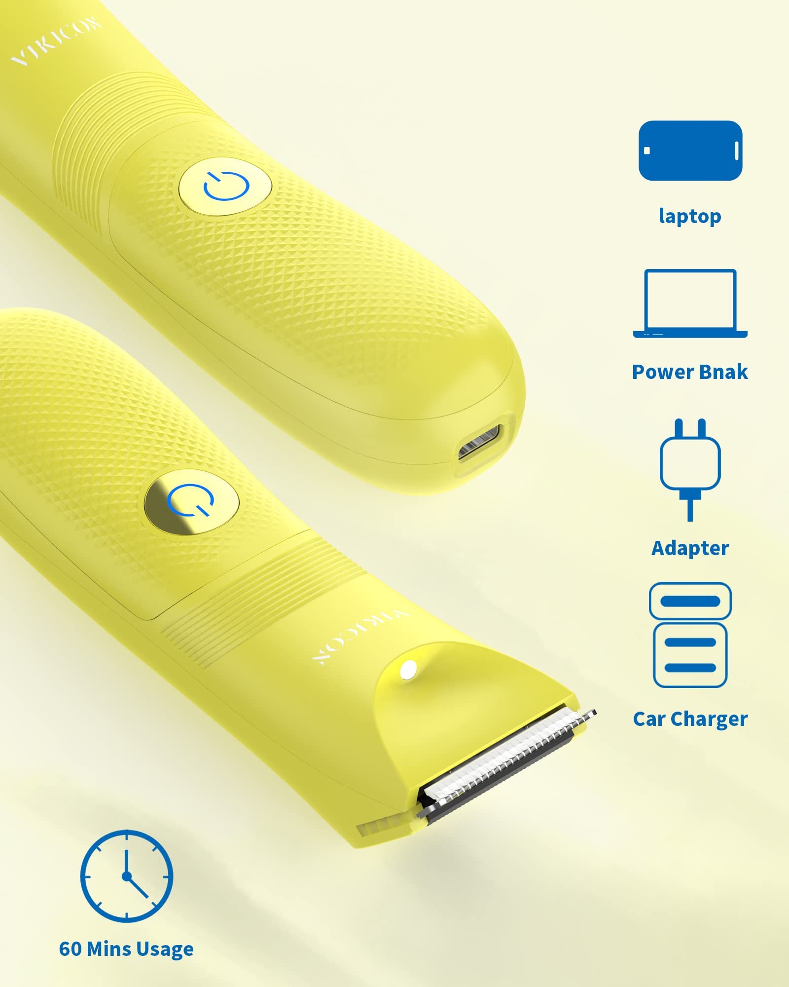 Manscape Trimmer for Men, VIKICON Pubic/Body Hair Trimmer, Electric Ball Trimmer for Private Parts, IPX7 Waterproof Body Goomer Shavers, USB-C Charging, Gifts for Men, New HT871