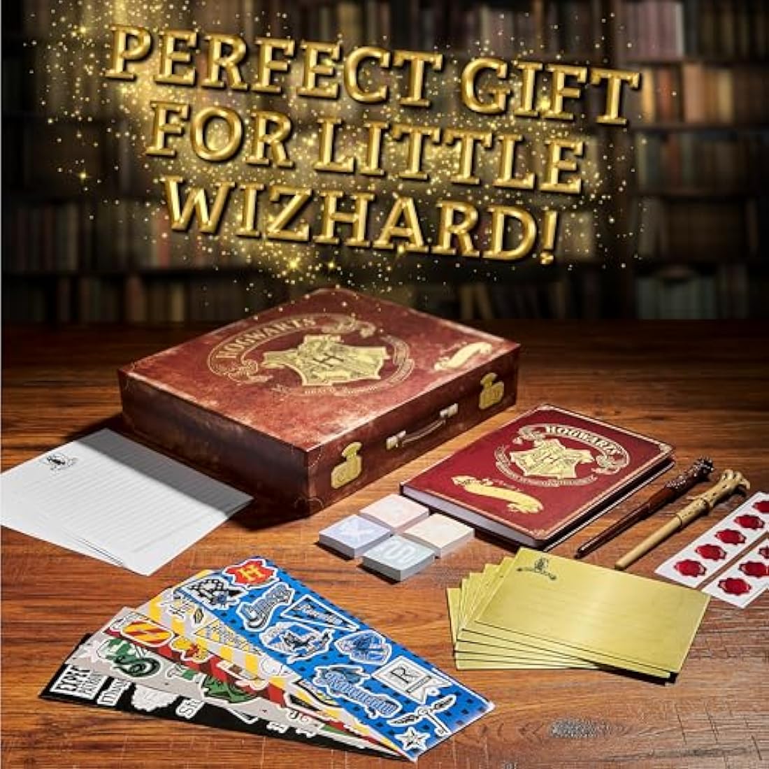 Harry Potter Gifts, Stationery Set with Notebook, Wand Pen, Letter Writing Set with Envelopes and Stickers