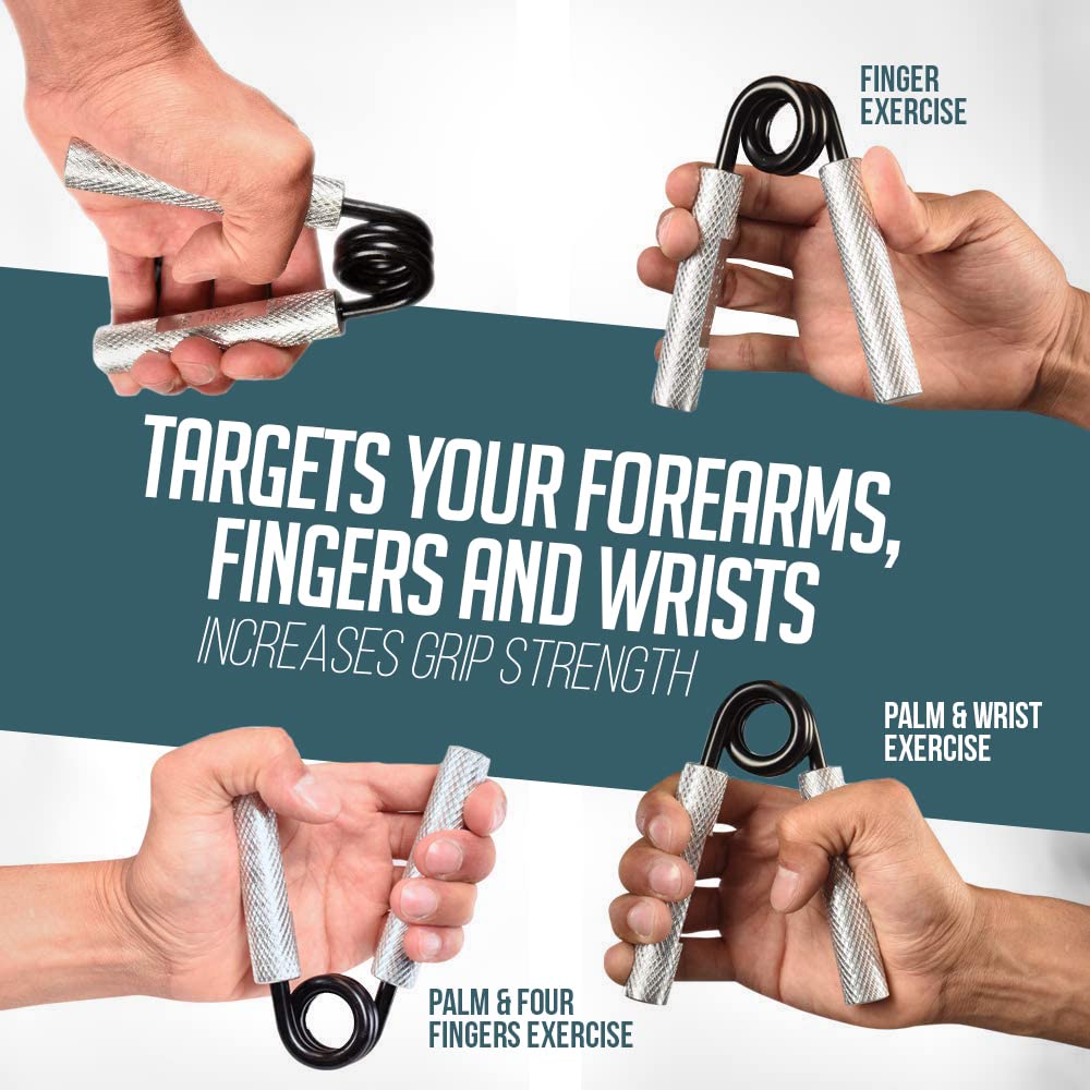 Logest Metal Hand Grip Set, 100LB-350LB 6 Pack No Slip Heavy-Duty Grip Strengthener with Gift Box, Great Wrist & Forearm Hand Exerciser, Home Gym,