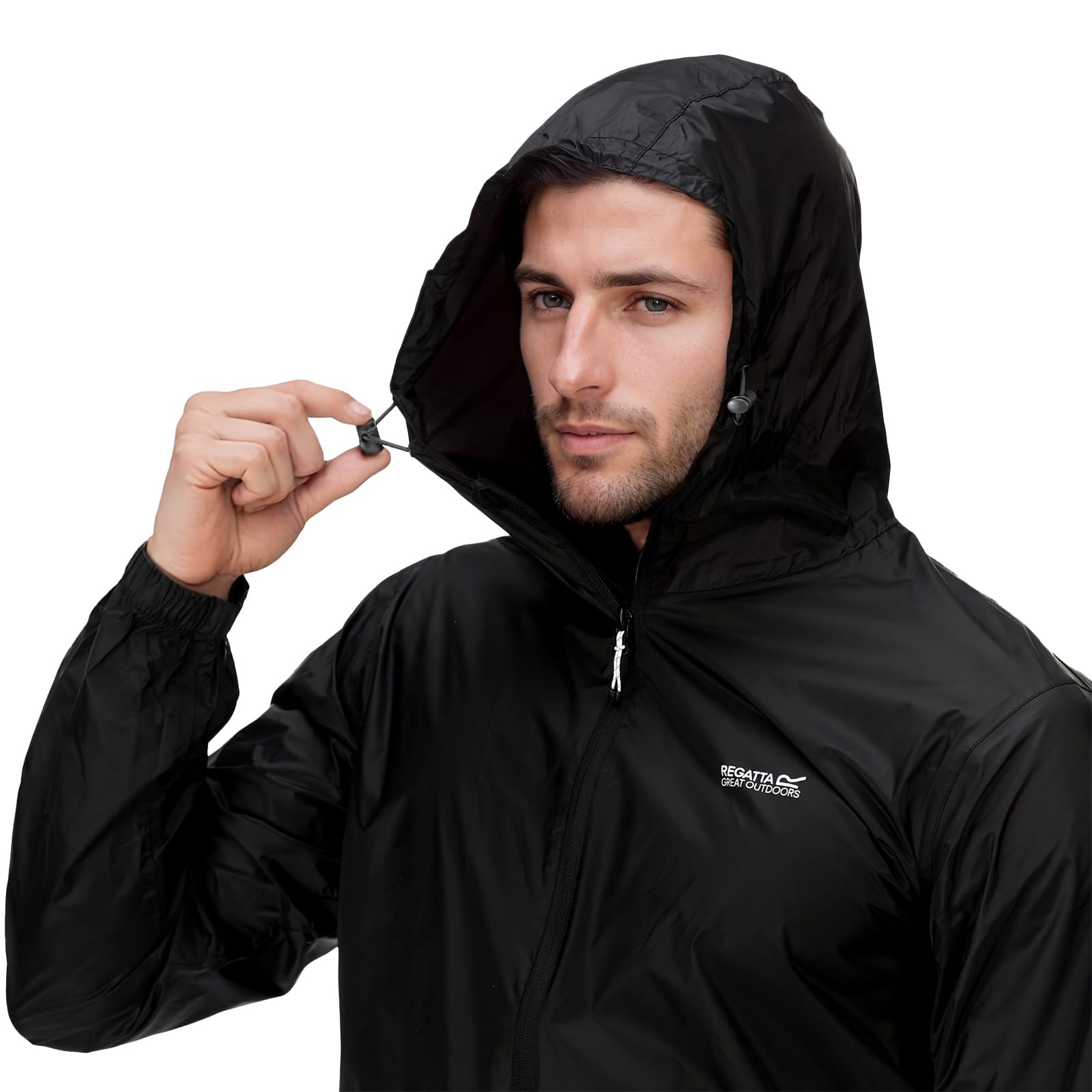 Regatta Mens Waterproof Pack-it III Jacket Breathable Lightweight Windproof Stuff Sack