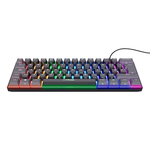 GXTrust 872 Xyra TKL Mechanical Keyboard Gasket Mount UK Layout, Hot Swappable Wired Gaming Creamy Keyboard 80%, RGB Backlit with Software, Custom Soft Feel Pre-lubed 5-pin Leobog Linear 60M Switches