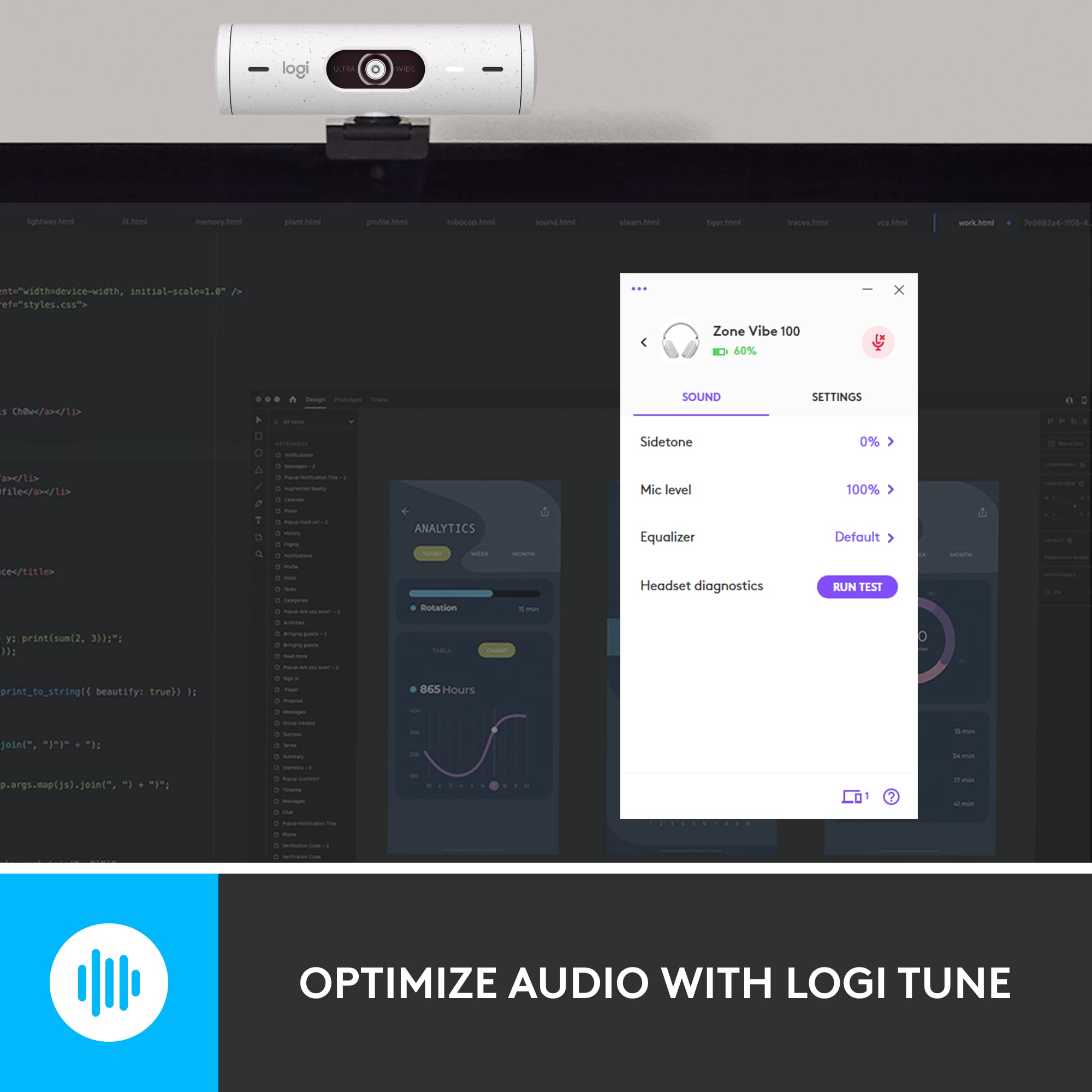 Logitech Brio 500 Full HD Webcam with Auto Light Correction, show Mode, Dual Noise Reduction Mics, Webcam Privacy Cover, Works with Microsoft Teams, Google Meet, Zoom, USB-C Cable, Streaming - White