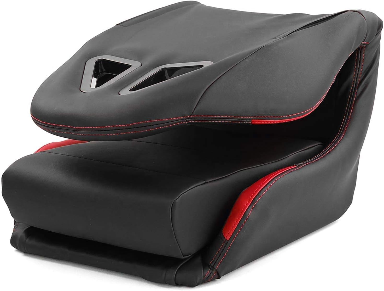 TZ x1 Universal Folding Bucket Sports Seat Black & Red Vinyl Car Racing Simulator Sim