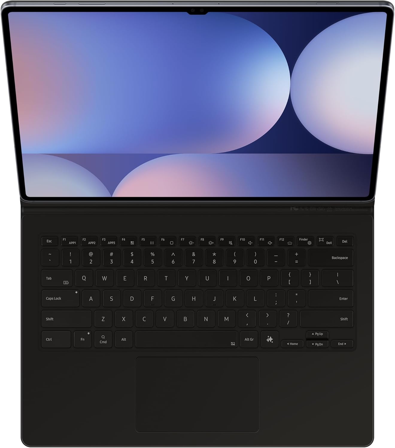Samsung Galaxy Official AI Book Cover Keyboard with Trackpad for Galaxy Tab S10 Ultra, S9 Ultra, Black