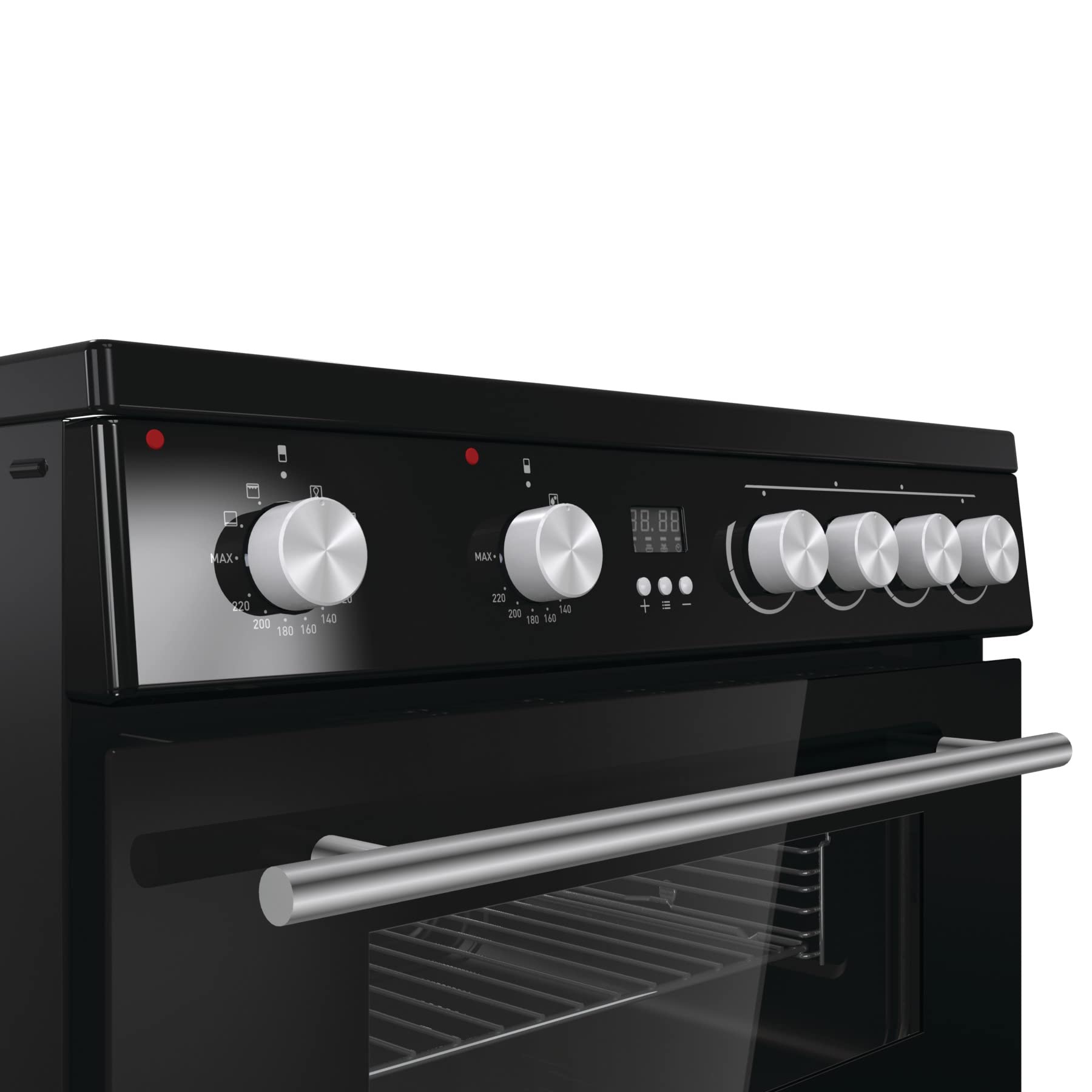 Hisense HDE3211BBUK 60cm Electric Cooker with Ceramic Hob-Black , A Rated Double Oven