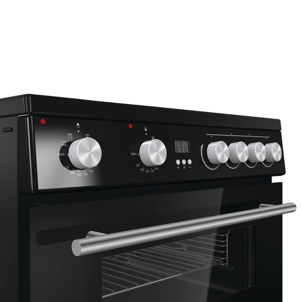 Hisense HDE3211BBUK 60cm Electric Cooker with Ceramic Hob-Black , A Rated Double Oven
