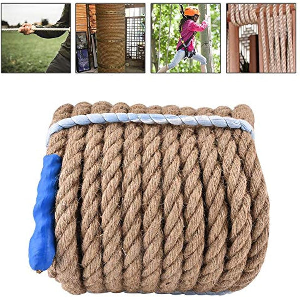 Alomejor 20m Jute Rope Natural Jute Climbing Rope Twine String for Tug-Of-War Competitions Packaging Bundling