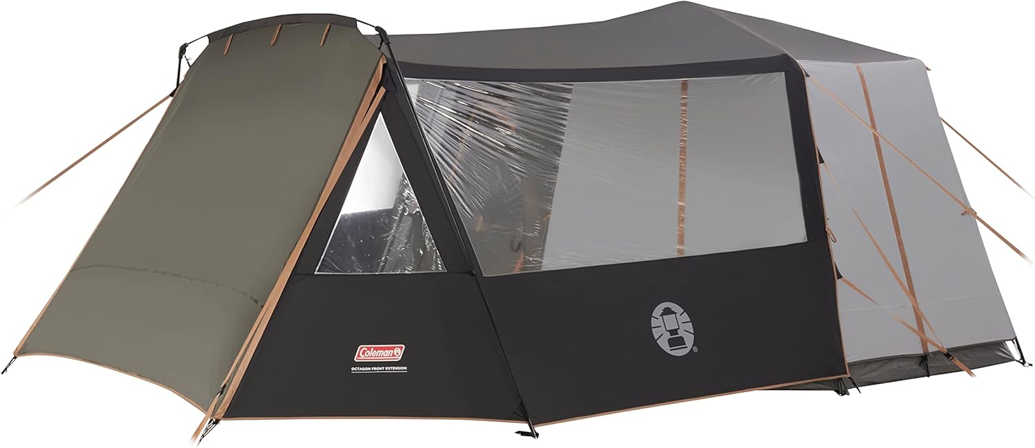 Coleman Octagon 8 Front Extension, awning extension for all Octagon 8 models, a robust construction made out of steel rods, space for a table and chairs or more sleeping space
