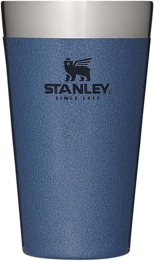 Stanley Adventure Stacking Beer Pint 0.47L - Travel Mug Keeps Drinks Cold For 4 Hours - Stainless Steel Thermal Cup - Stacks Infinitely - Double Wall Vacuum Insulation - Dishwasher Safe - Matte Black