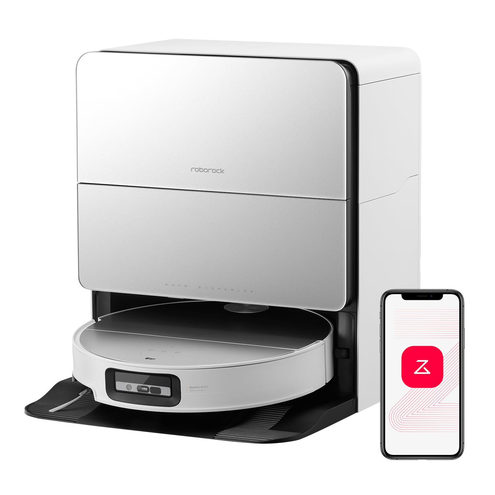 roborock Saros Z70 Robot Vacuum and Mop, OmniGrip Mechanical Arm, AI-Powered, 22,000Pa, 3.14'' Ultra Slim, FlexiArm Riser Technology, AdaptiLift Chassis, Obstacle Avoidance, Multifunctional Dock 4.0