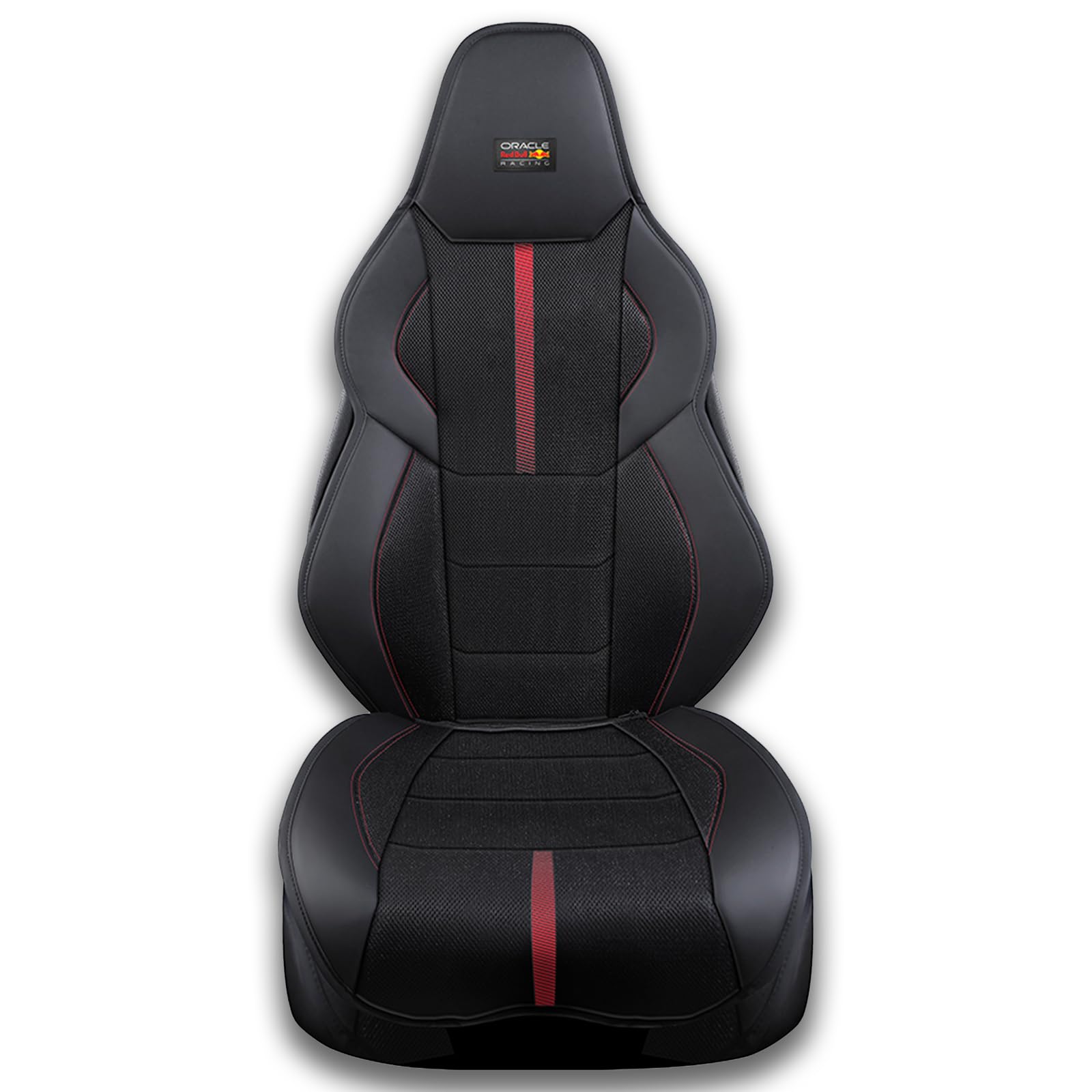 Xtremeauto Red Bull Racing Car Seat Cover – Universal Fit Seat Cover with Non-Slip Base & Elastic Strap, Red Power Bar Design, Cars, Office & Gaming Chairs (PowerBar Edition)