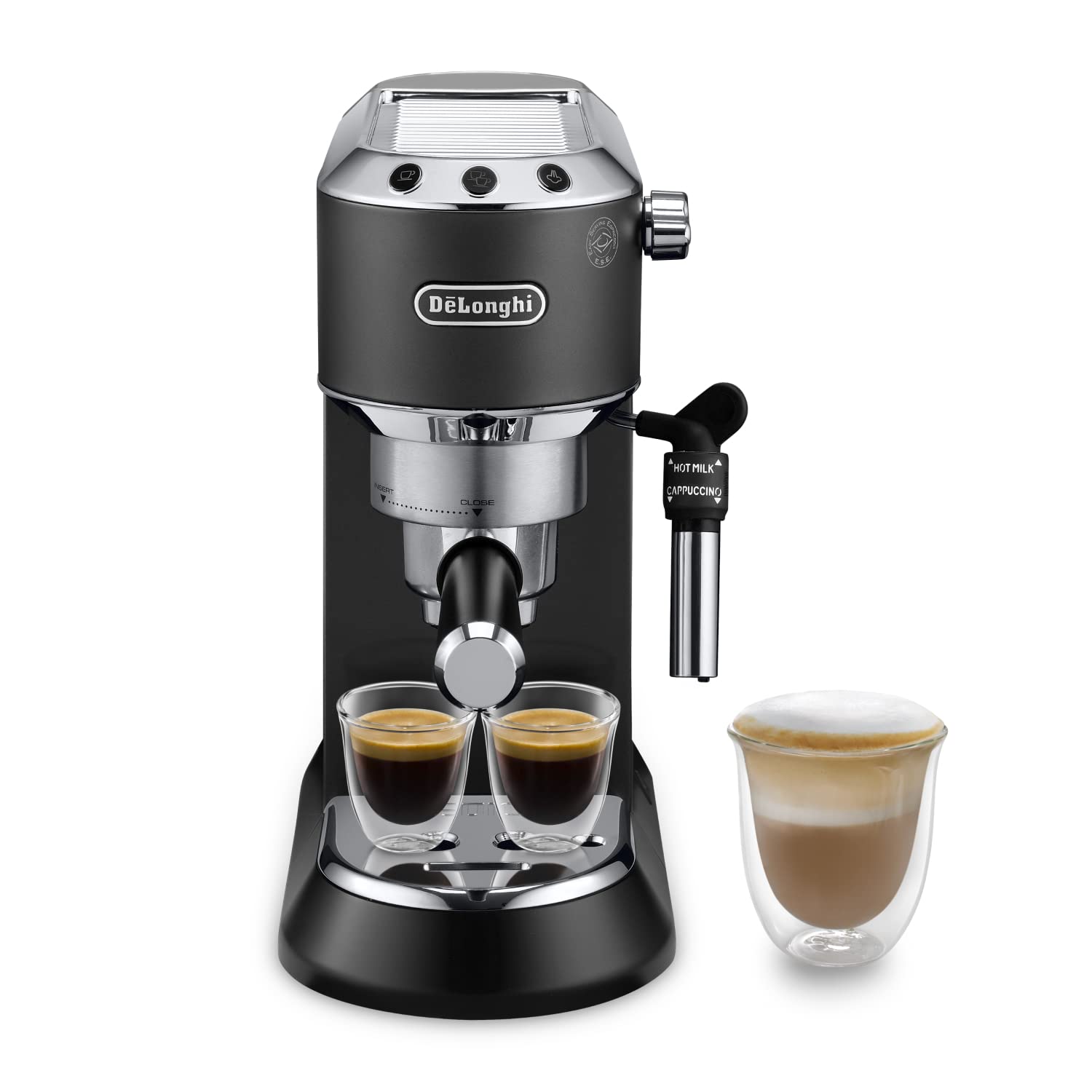 De'Longhi Dedica Style, Traditional Pump Espresso Machine, Coffee and Cappuccino Maker, EC685M, Silver