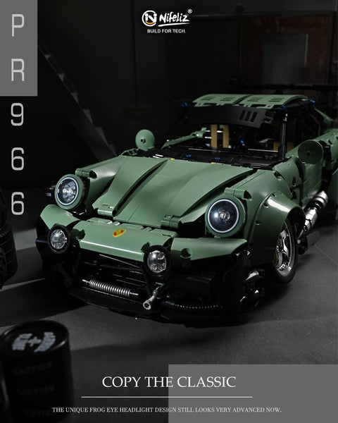 Pr 966 Sport car MOC Building Blocks and Construction Toy, Adult Collectible Cars Set to Build, 1:8 Scale Retro Car Model, NEW2022 (2435 Pcs)