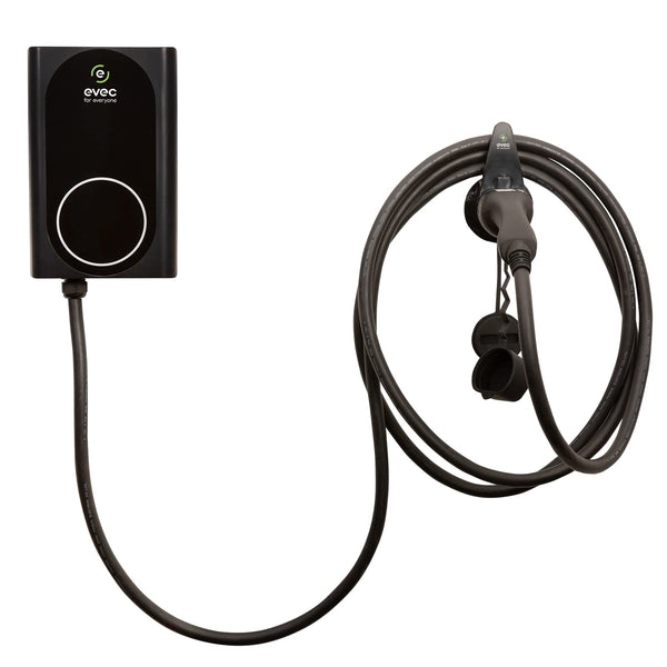 evec VEC01 | EV charger | Electric Vehicle Charger | Type 1, Type 2 | 7.4kW | Untethered | Single Phase | Wall Mount | EV Home Charger| Level 2 Charger | Black, 30x19x12.6cm