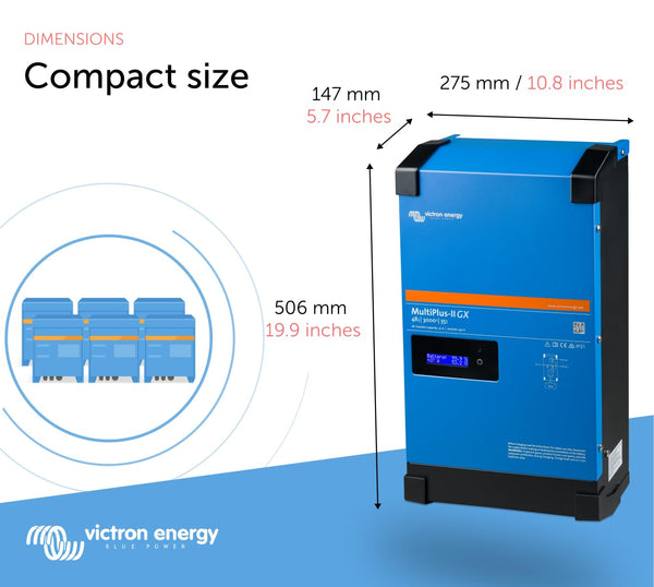 Victron Energy MultiPlus-II GX Pure Sine Wave Inverter Charger for 35 amp Battery, 3000VA 48-Volt 230V