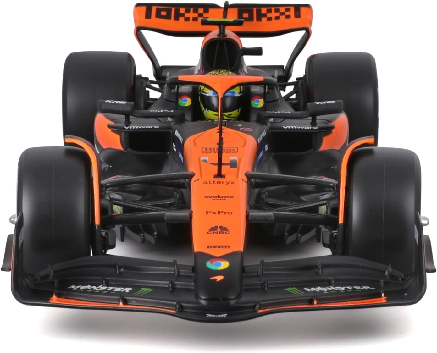 Bburago F1 Formula 1 MCLAREN MCL38 (2024) WITH HELMET- NORRIS - 1:24 Scale - Incredibly Detailed Die-Cast Replica Collectible Race Car Model