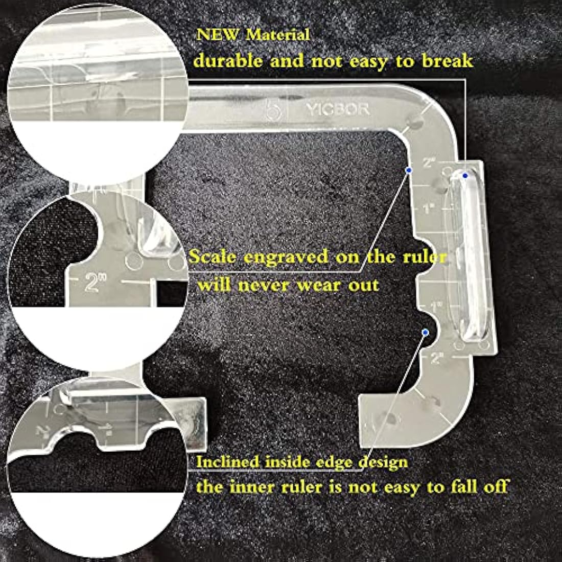 Free Motion Quilting Template Set with Quilting Frame for Domestic Sewing Machine #FMQ Grip 5