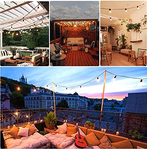 ZOTOYI Outdoor Garden String Lights Mains Powered 100FT/30m, Waterproof IP65 Festoon Lights Outdoor with 30+2 LED Shatterproof Bulbs for Outside Terrace Patio Party Wedding Yard, 2700K Warm White