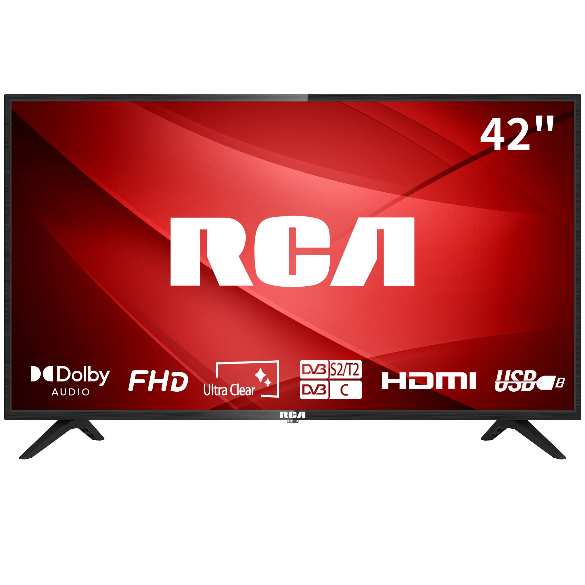 RCA RB24H2CU 24" inchFreeview HD TV DVB-T2/C/S2 Dolby Digital Audio, LED Backlighting Display, HDMI VGA PC SCART USB Travel Small TV for Motorhome and Campervan,Caravans,12 Volt
