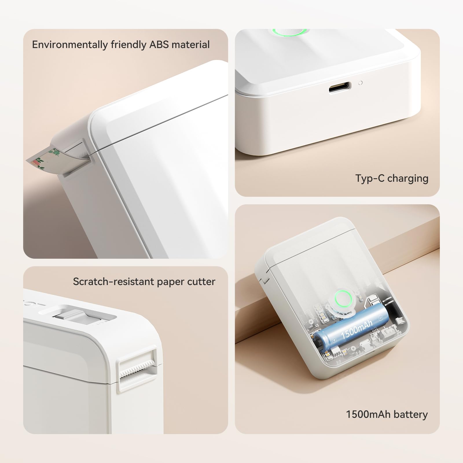 NIIMBOT Label Maker Machine, D110 Upgraded Version Sticker Printer Maker with 1 Roll White Starter Label Paper, Thermal Label Printer for School Office Home Organization