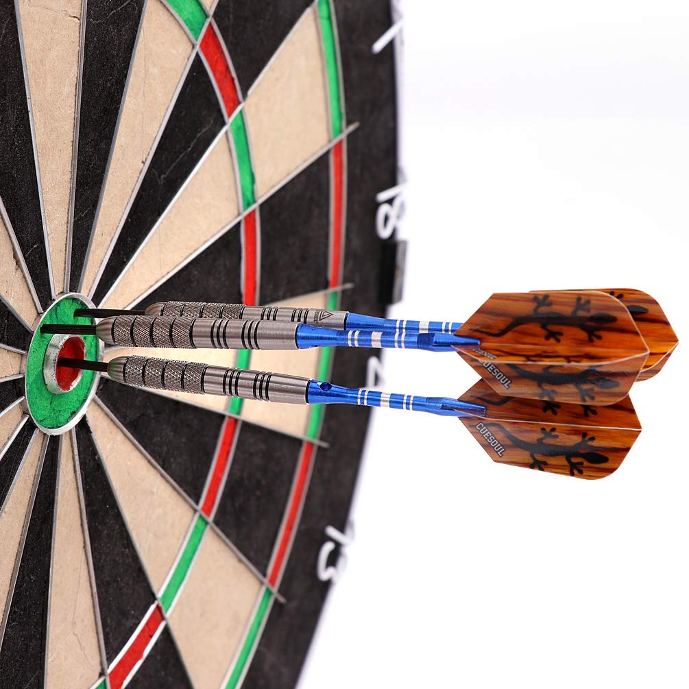 CUESOUL 90% Tungsten Steel Dart 22/24/26/28/30 Grams Darts Set Center Weighted Enhanced Control, Knurled Surface Supergrip, Aluminum Shafts Case