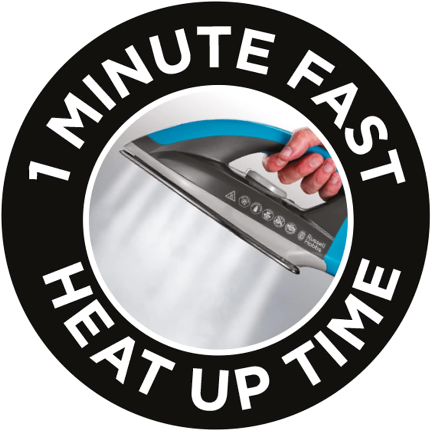 Russell Hobbs Steam Generator Iron, 1.3L Removable Water Tank, Stainless Steel Non Stick Soleplate, 110g Shot of Steam, 90g Steam Output, Cord Storage, Temp ready light, Anti Calc, 2400W 24510