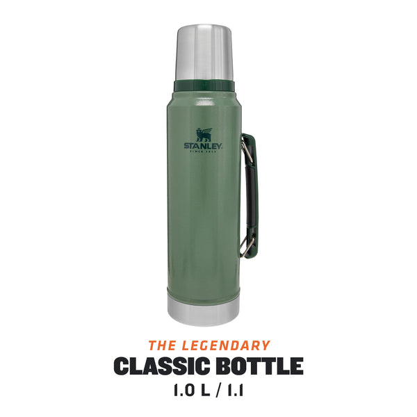 Stanley Classic Legendary Thermal Flask 1L - Keeps Hot Or Cold For 24 Hours - BPA-Free Insulated Bottle - Stainless Steel Coffee Flask - Leakproof - Dishwasher Safe - Hammertone Green