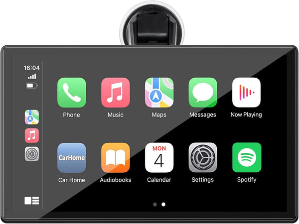 LAMTTO 9 Inch Wireless Car Stereo with Apple Carplay and Android Auto,Backup Camera,Portable Touch Screen Car Play GPS Navigation for Car,Car Audio Receivers with Mirror Link,Bluetooth,FM, Siri