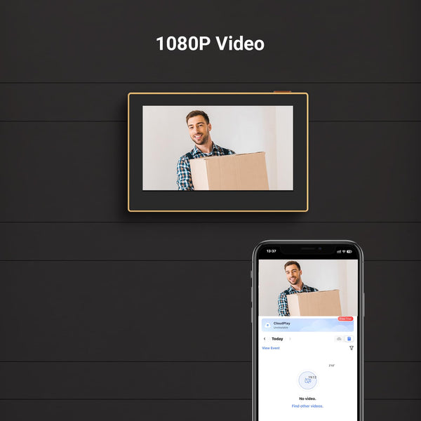 EZVIZ Peephole Camera (Door Viewer Cam) Wireless with 4.3" Monitor, 14–26mm Hole, 35–105mm Door Thickness, 2.4GHz Wi-Fi, 1080P HD Video, APP View, Indoor Colour Screen, No Motion Detection (CP2)