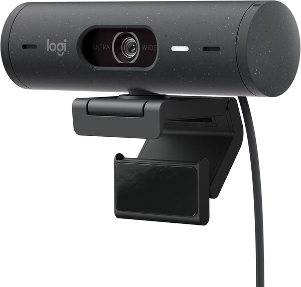 Logitech Brio 500 Full HD Webcam with Auto Light Correction, show Mode, Dual Noise Reduction Mics, Webcam Privacy Cover, Works with Microsoft Teams, Google Meet, Zoom, USB-C Cable, Streaming -Graphite