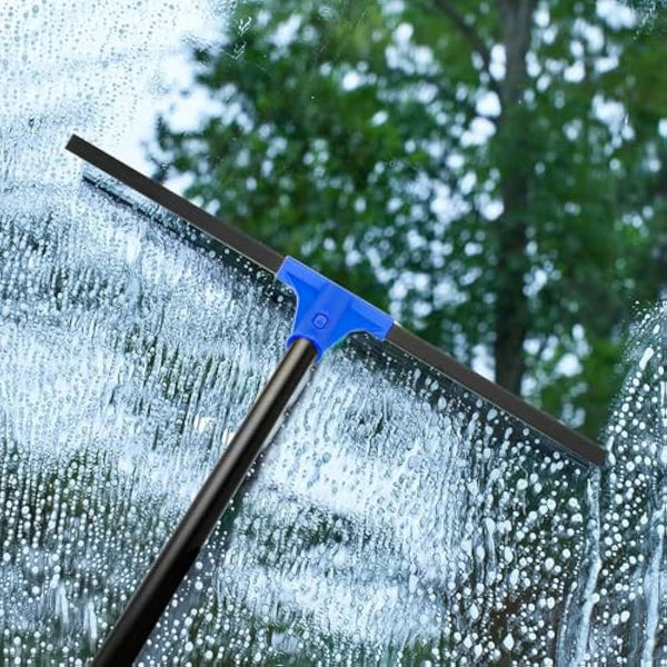 Floor Squeegee for Concrete and Tile Cleaning, 60 cm Rubber Squeegee Broom, Large Heavy Duty Outdoor squeegee patio 160 cm Long Handle, Cleaning Garage, Deck, Bathroom, Shower Glass, Window,Marble